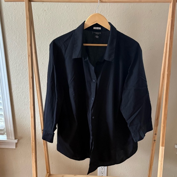 Liz Claiborne Tops - Liz Claiborne | Cotton Blend | Black Career Blouse | 3X Plus
